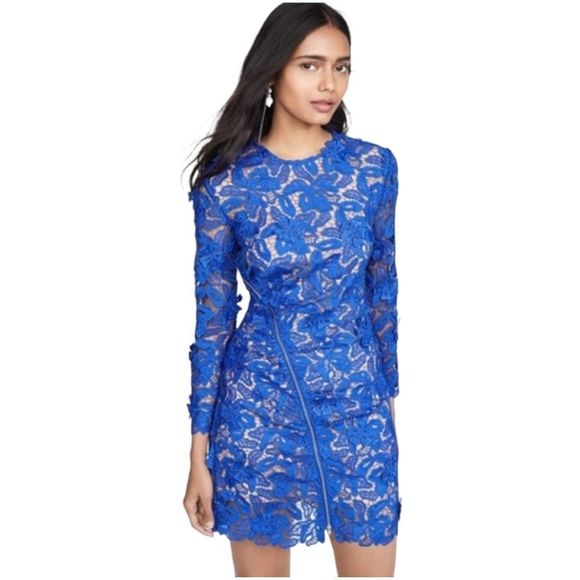 Self-Portrait Dresses & Skirts - Self-Portrait Blue 3D Lily Lace Mini Dress